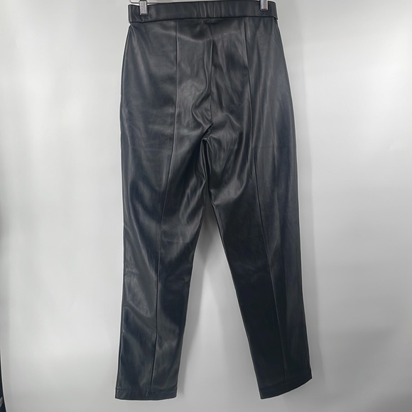 H by Halston black faux leather stretch pants front pockets NWT sz sm - Picture 10 of 11